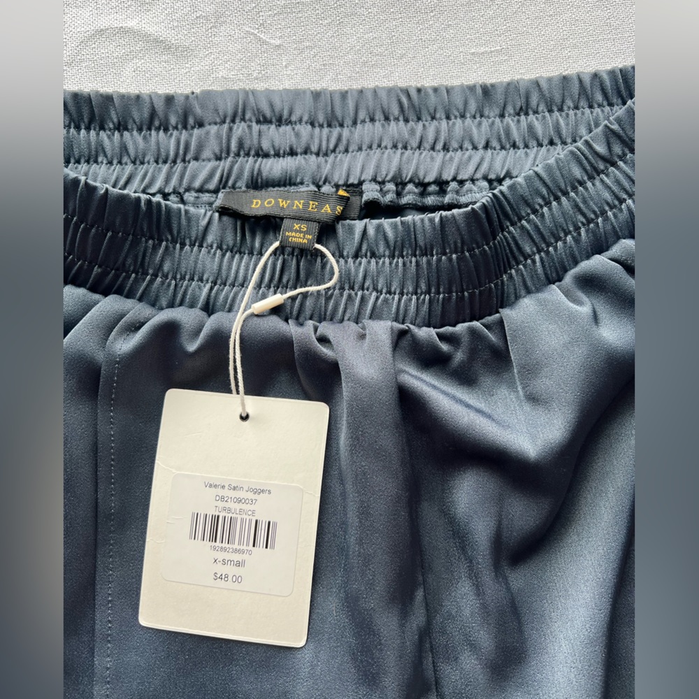 Blue satin pants